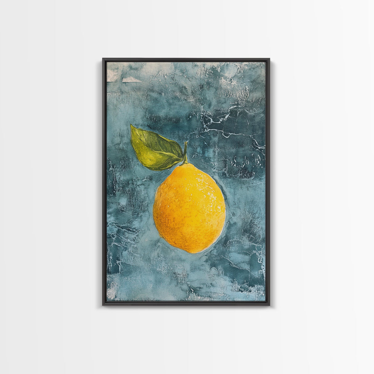 Vintage Lemon Still Life Painting Canvas Print, Framed Art Print Gallery Wall, Lemon Painting, Kitchen Art, Kitchen Food Wall Art