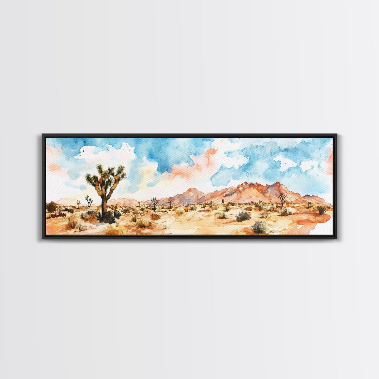 Desert Landscape Painting Print, Pueblo Style Home Decor, Southwestern Farmhouse Painting of Joshua Tree California, Minimalist Decor