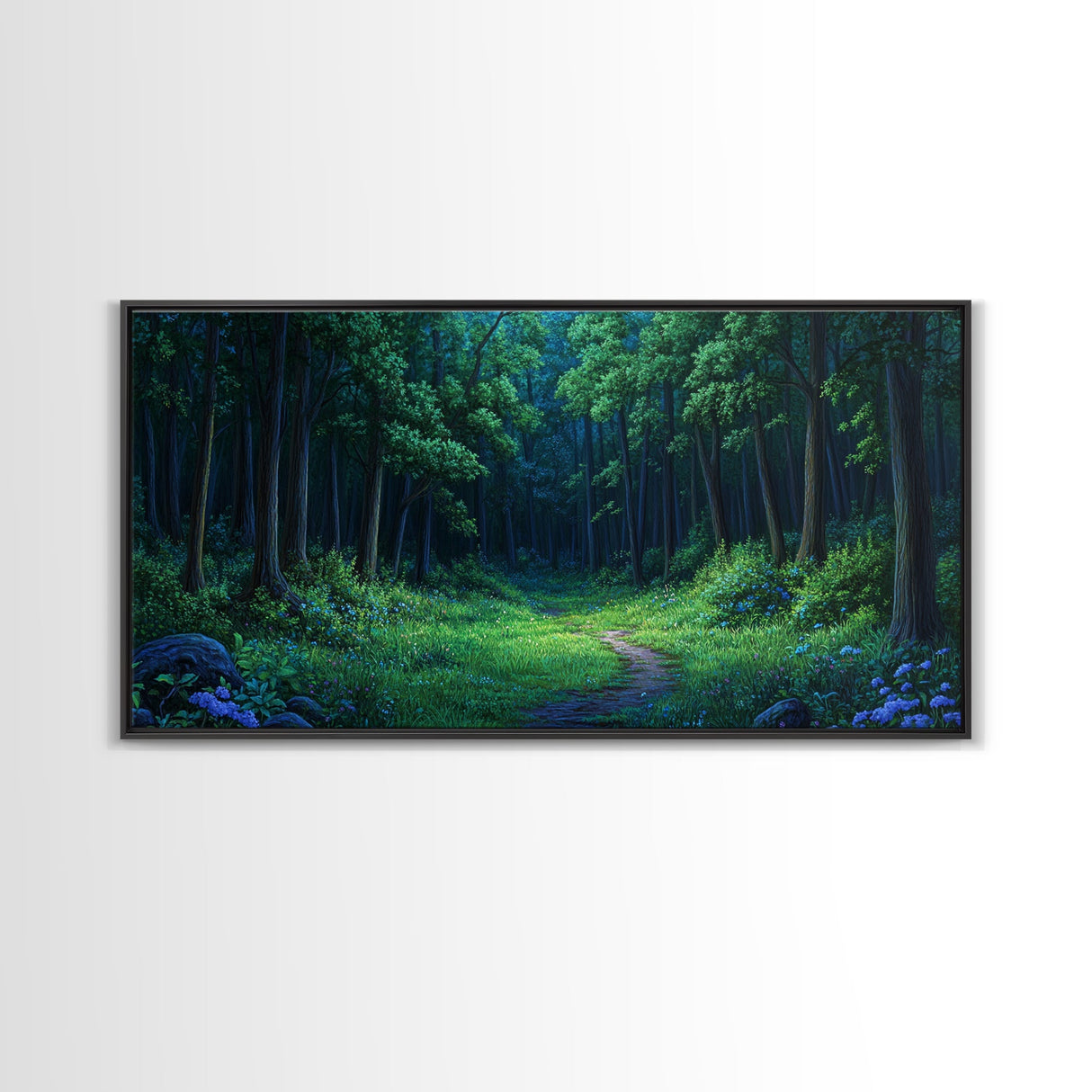 Large Framed Vintage Style Landscape Painting Print | Fantasy Wall Art | Fantasy Painting | Forest Painting | Landscape Wall Art