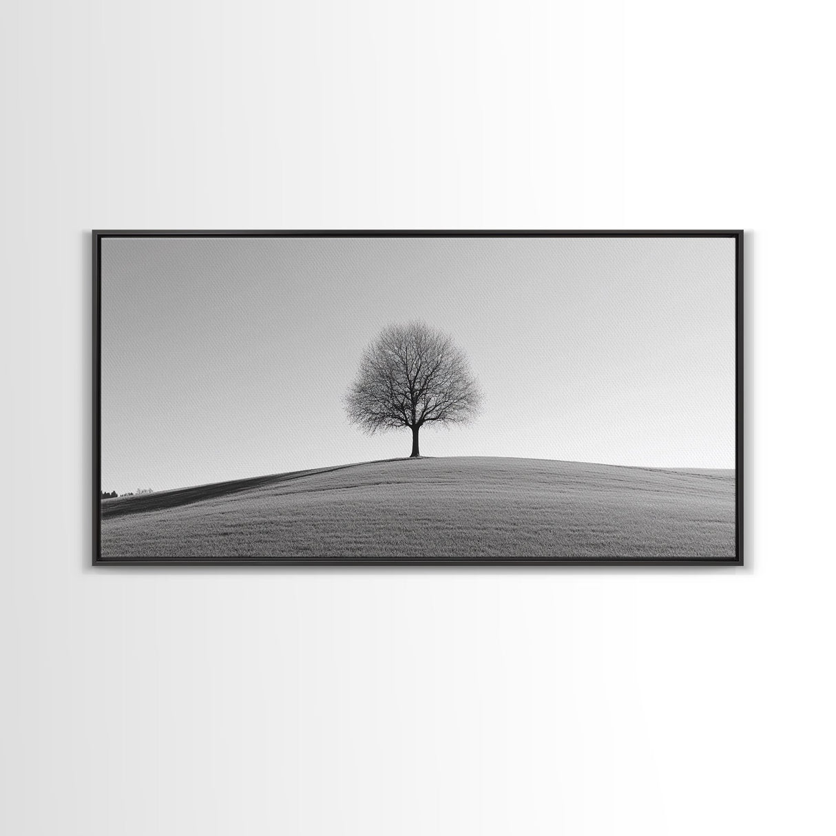 Loneliness - Framed Canvas Print Ready To Hang Wall Art - Thought Provoking Art - Moody Wall Art - Moody Painting - Black and White Dead Tree Art