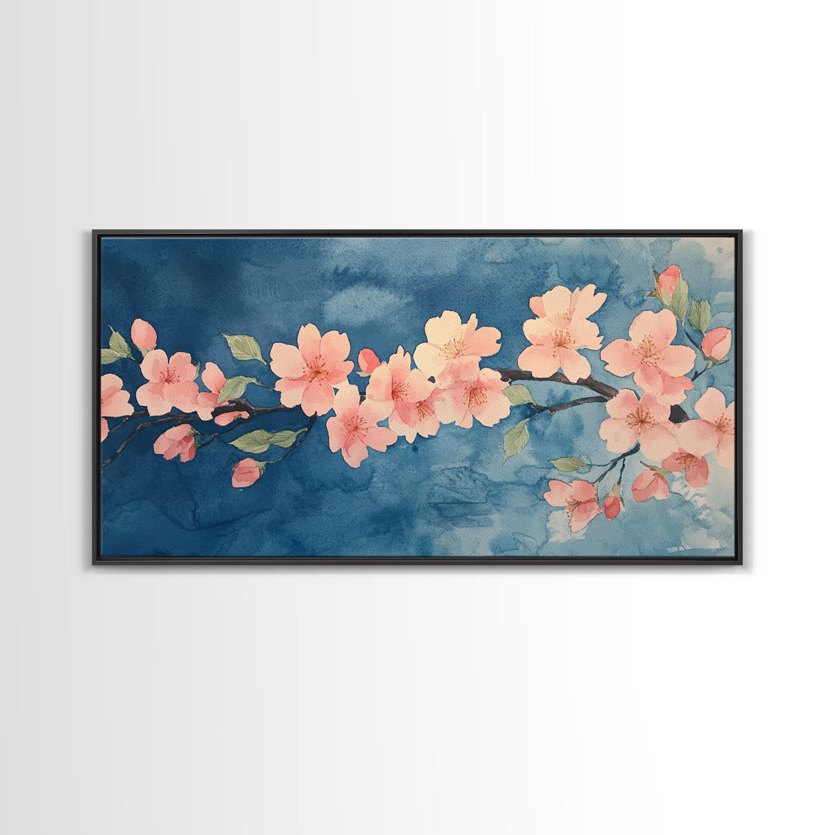 Cherry Blossoms Wall Art Canvas Print - Pink Cherry Blossom Canvas Oil Painting - Wabi Sabi Wall Art - Purple Tree Nature Decor