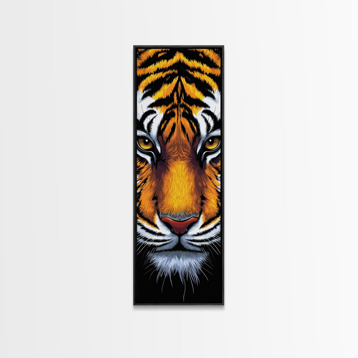 Fierce Tiger Face Framed Canvas Print, Bold Animal Wall Art, Wildlife Decor Above Couch Art, Statement Piece Christmas