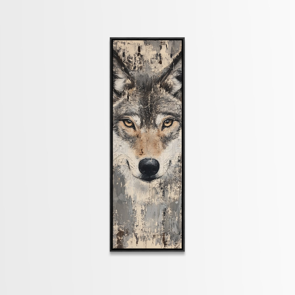 Canvas Print of Wolf Eyes Close-Up, Moody Art, Above Couch Art, Rustic Wall Art, Therapy Art, Wildlife Inspired