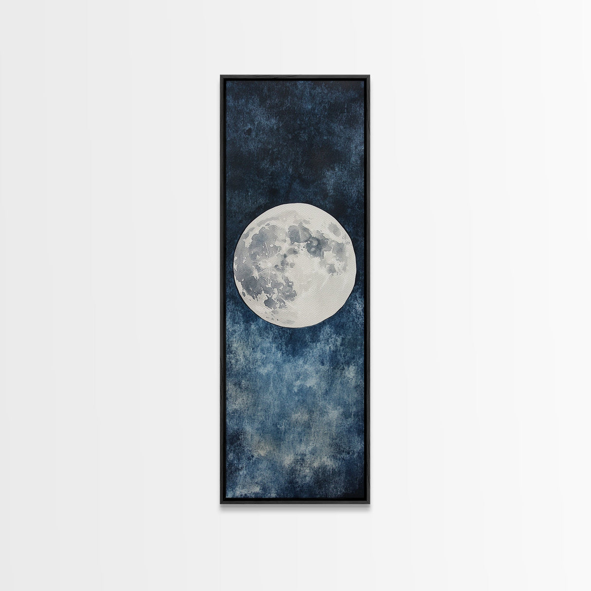 Framed Canvas Print Majestic Moon on Dark Sky, Coastal Inspired Wall Art, Nautical Home Decor, Large Wall Art Above Sofa Gift Him