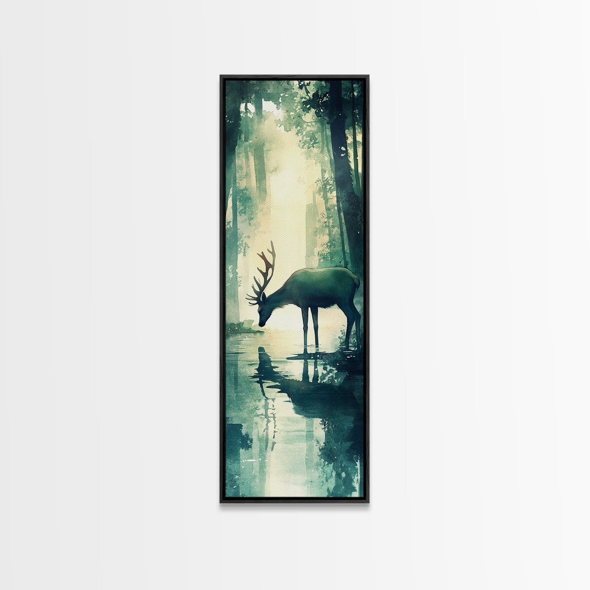 Moody Birch Tree Scene Canvas Print – Tall Narrow Art, Rustic Art, Winter Theme, Wabi Sabi Wall Art, Minimalist Decor, Guest Room Wall Art