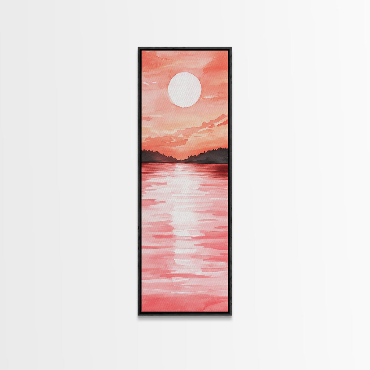 Sunset Canvas Print Coastal Landscape Art Rustic Decor Horizontal Wall Art Bedroom Gift Idea Light Pink Aesthetic Nature Painting