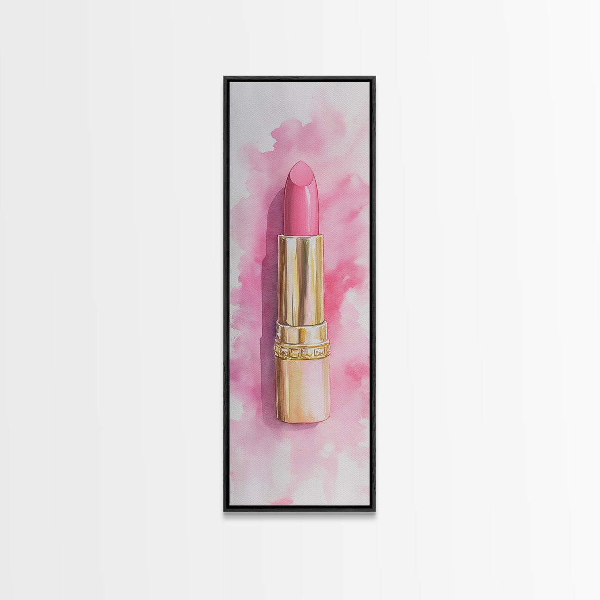 Pink Lipstick Canvas Print Feminine Pink Abstract Art Light Pink Wall Art Whimsical Art Rustic Decor Vertical Gift Idea Above Sofa