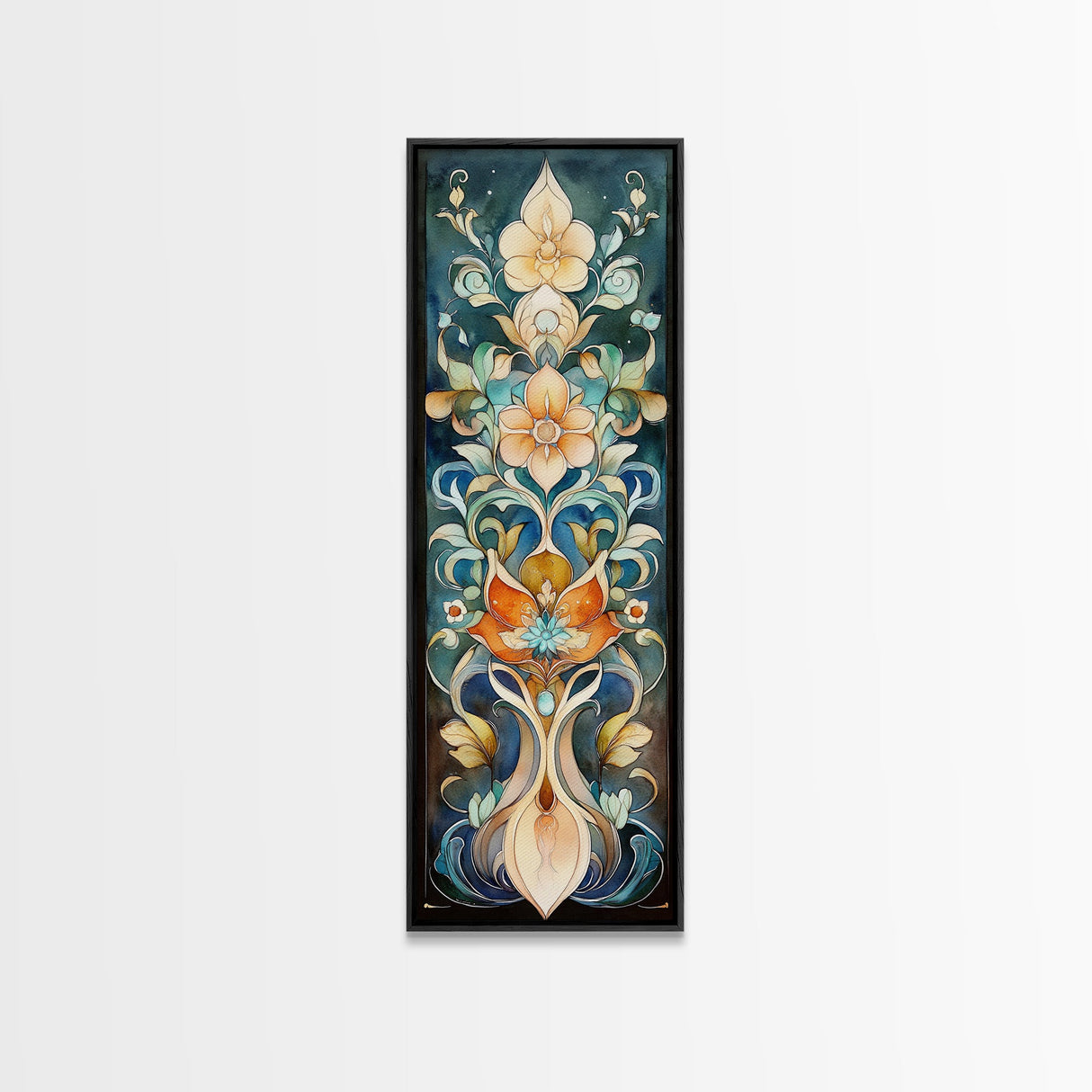 Canvas Print Moroccan Wall Art Botanical Prints Chinoiserie Wall Art Floral Rustic Decor Tall Narrow Wall Art Bedroom Art Christmas Gift