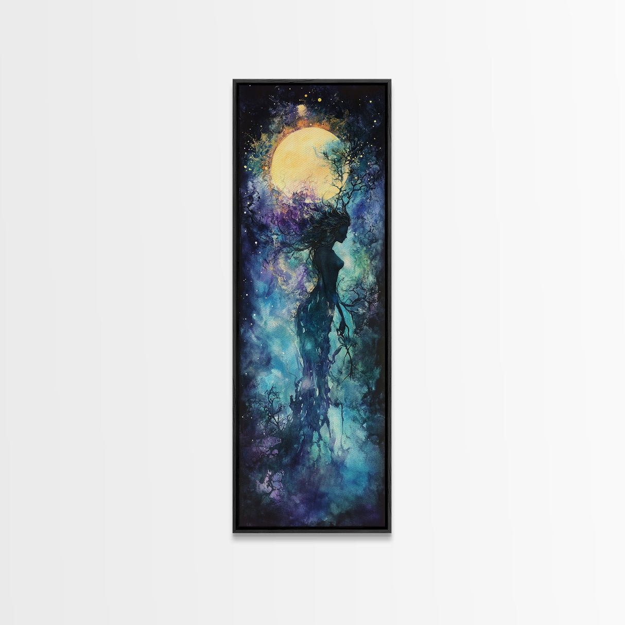 Solar Ritual Canvas Print Featuring Goddess Art Print, Phoenix Metal Inspired Abstract Sacred Geometry Art Perfect Bedroom Decor