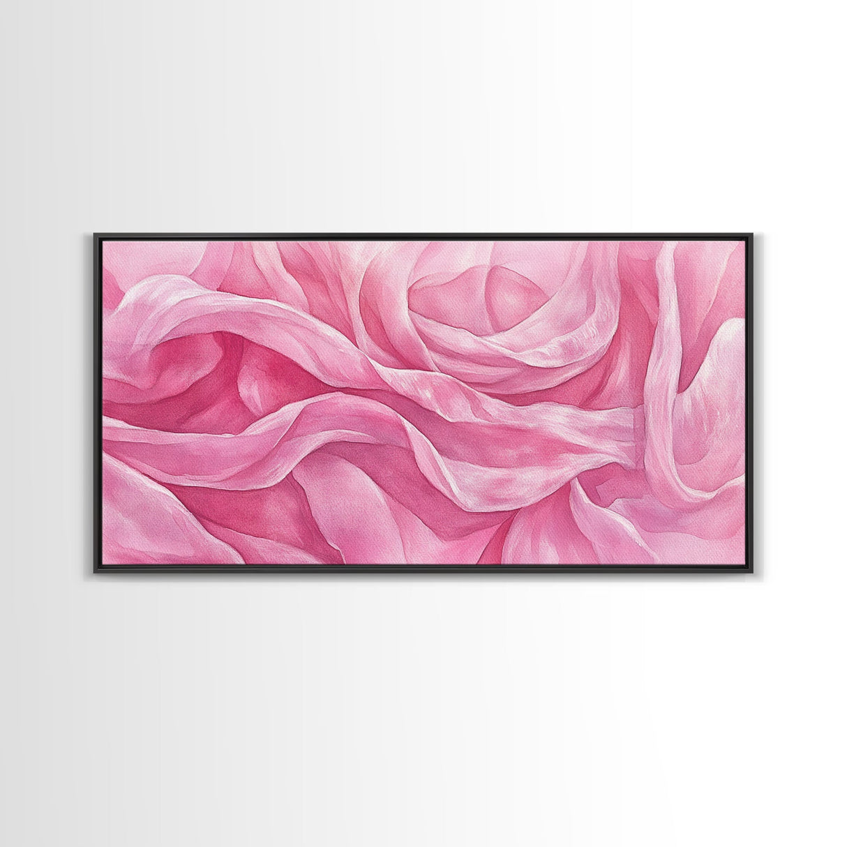 Soft Rose Canvas Print, Light Pink Abstract Art of Petals with Minimalist Style, Feminine Wall Decor for Living Room or Bedroom
