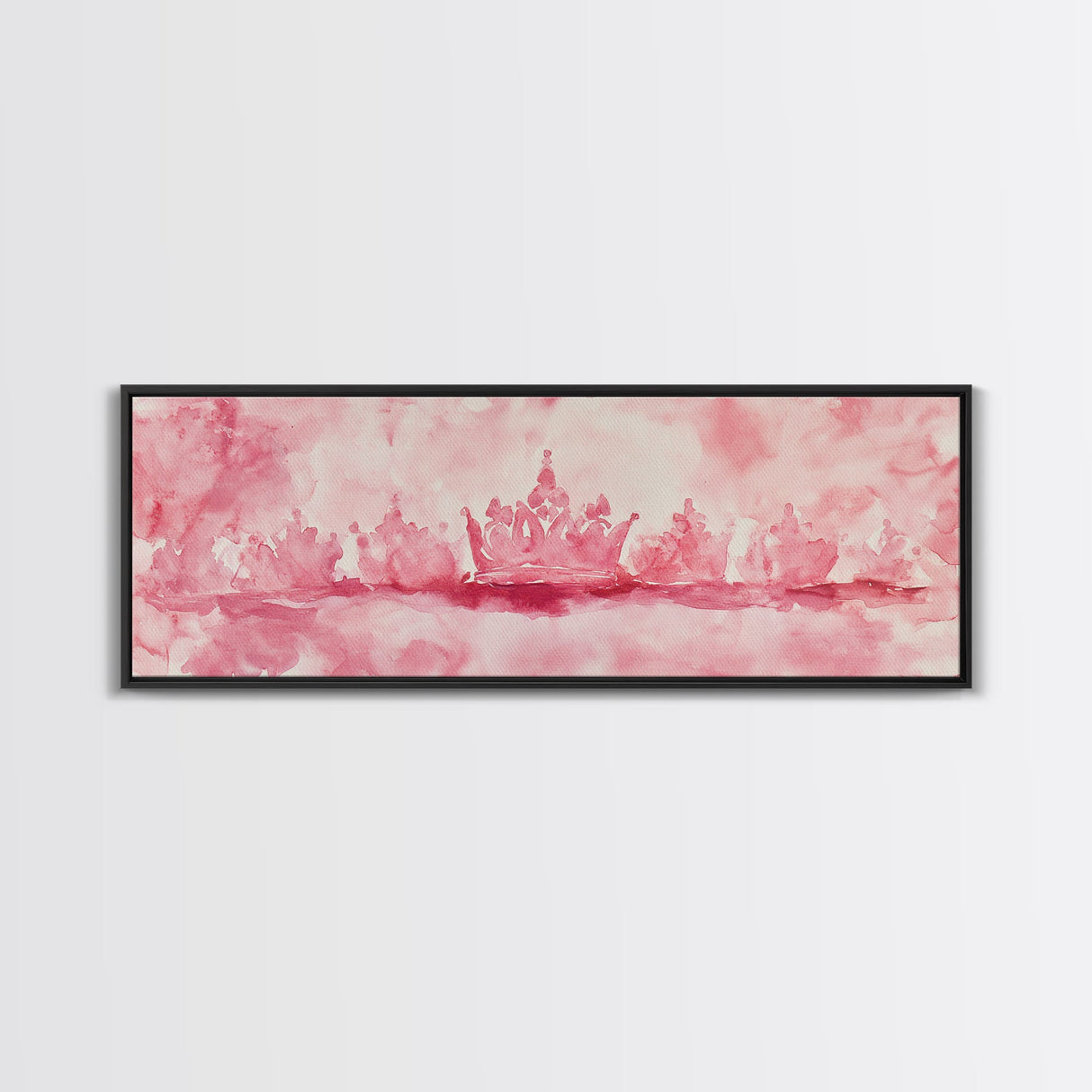 Pink Crown Canvas Print Minimalist Art Abstract Pink Wall Art Light Pink Bedroom Decor Princess Aesthetic Whimsical Art Wall Art