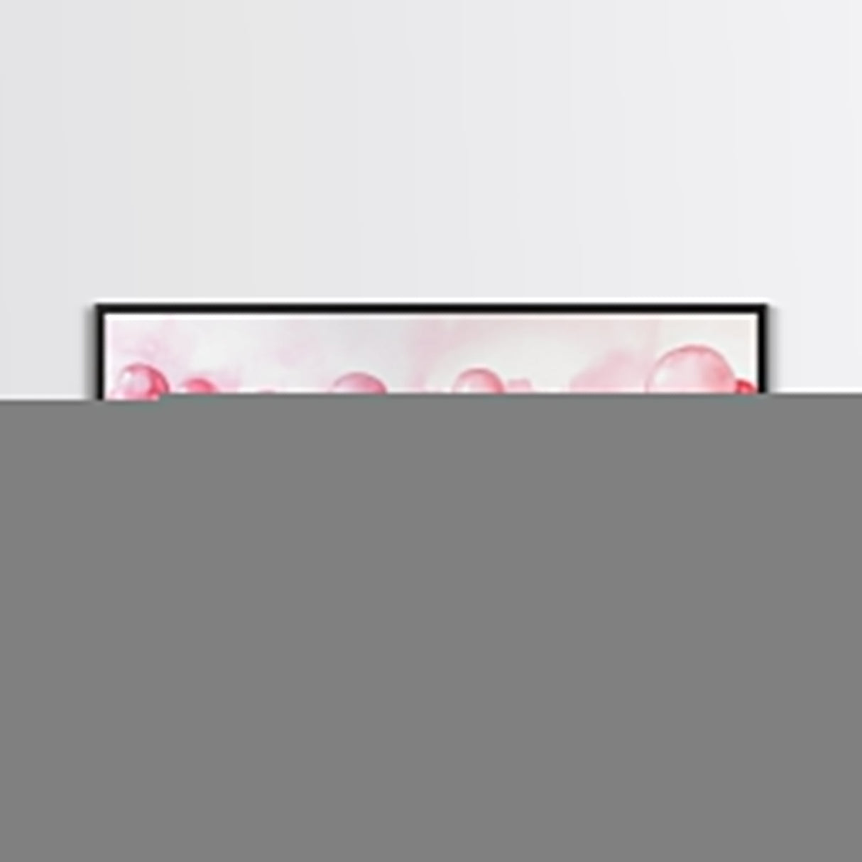 Balloon Painting Framed Canvas Print in Pastel Pink Hues, Whimsical Horizontal Artwork, Light Pink Wall Art for Living Room Decor