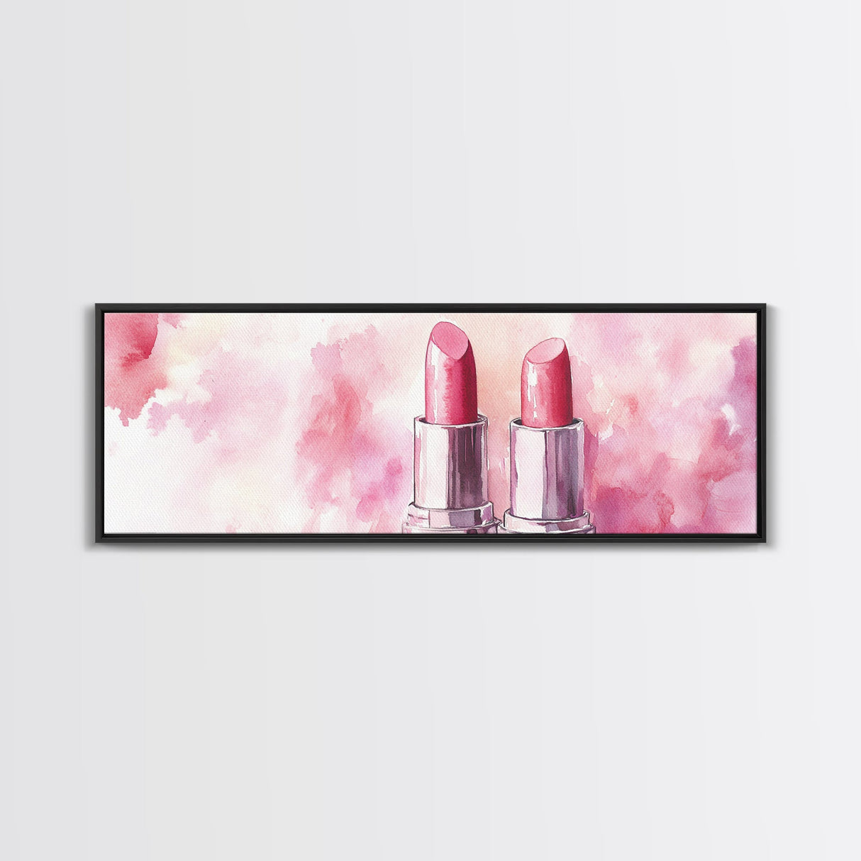 Lipstick Canvas Print, Whimsical Feminine Wall Art, Pink Abstract Makeup-Inspired Art, Bedroom or Beauty Room Gift Idea, Light Pink Decor