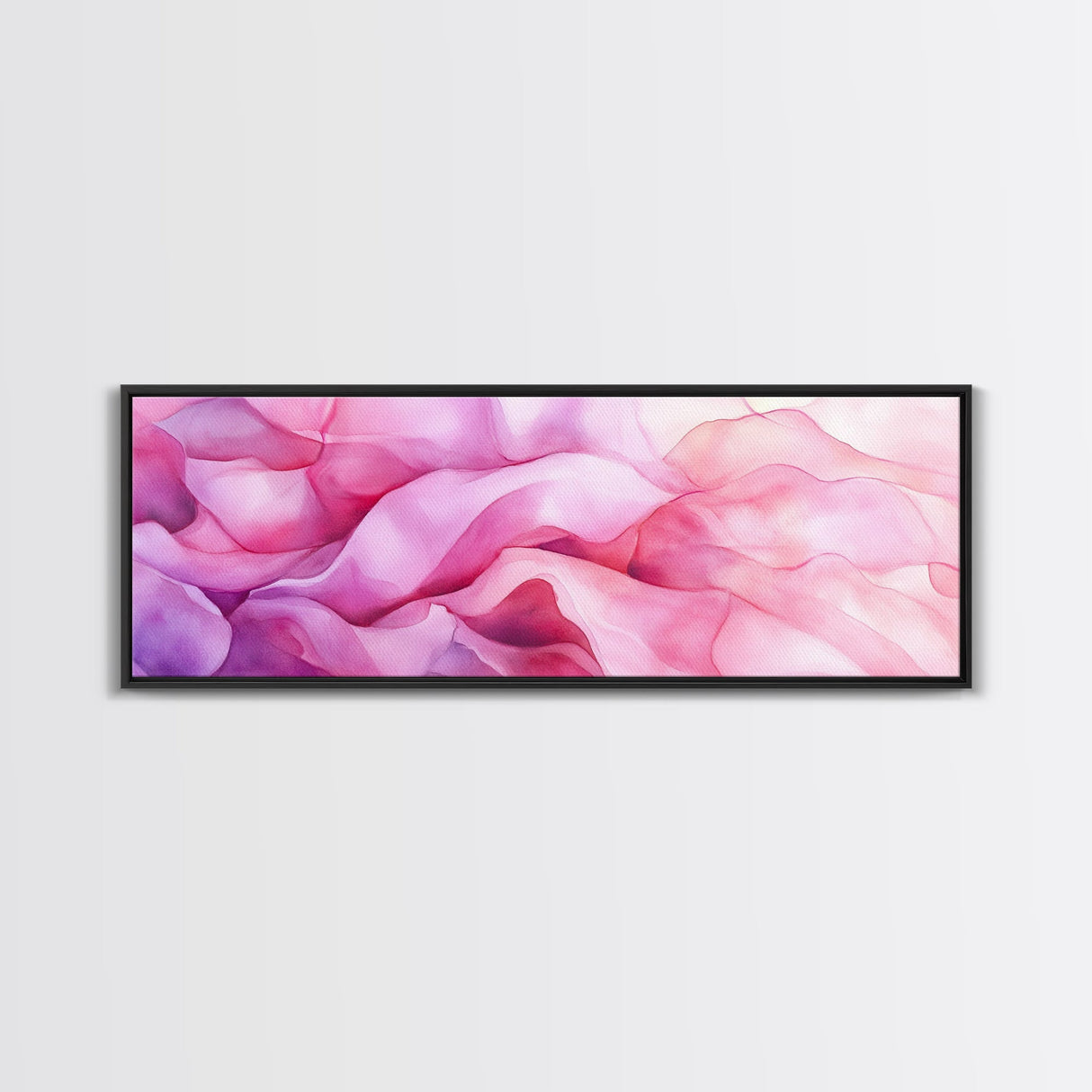 Pink Abstract Wave Canvas Print Bedroom Wall Art Horizontal Light Pink Wall Art Feminine Decor Minimalist Above Sofa Framed Art