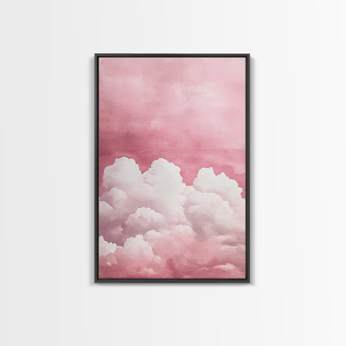 Dreamy Pink Clouds Canvas Print Light and Airy Minimalist Art Above Bed Wall Art Guest Room Decor Rustic Aesthetic Fall Accent Gift