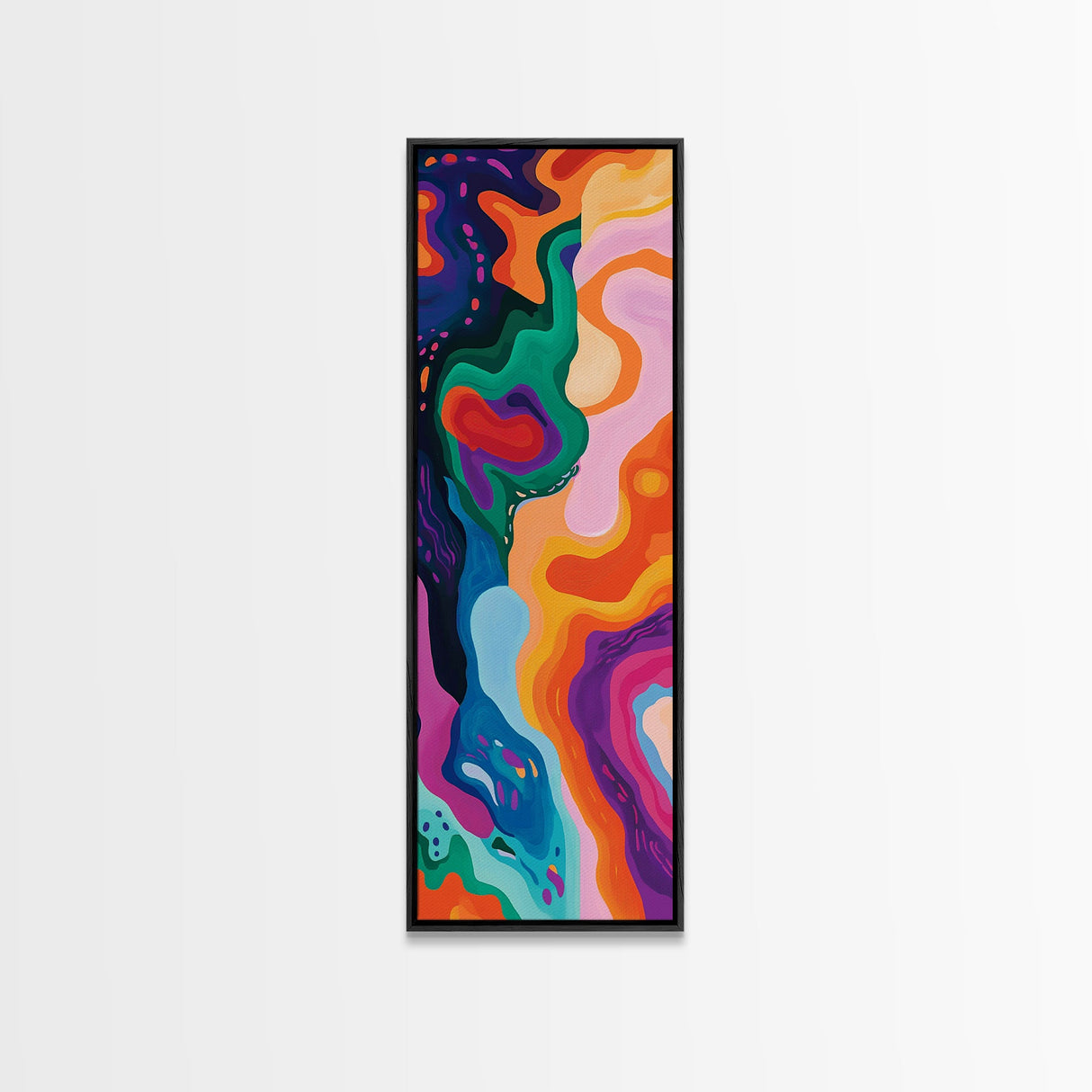 Abstract Swirls, pink orange wall art, geometric wall art, bold colorful art, modern minimalist art, blotter art, Canvas Print