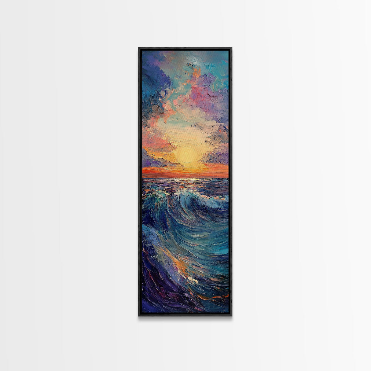 Ocean Wave, Coastal Wall Art, Seascape Painting, Surf Wall Art,Extra Wide Art, Bedroom Art, Framed Canvas Print