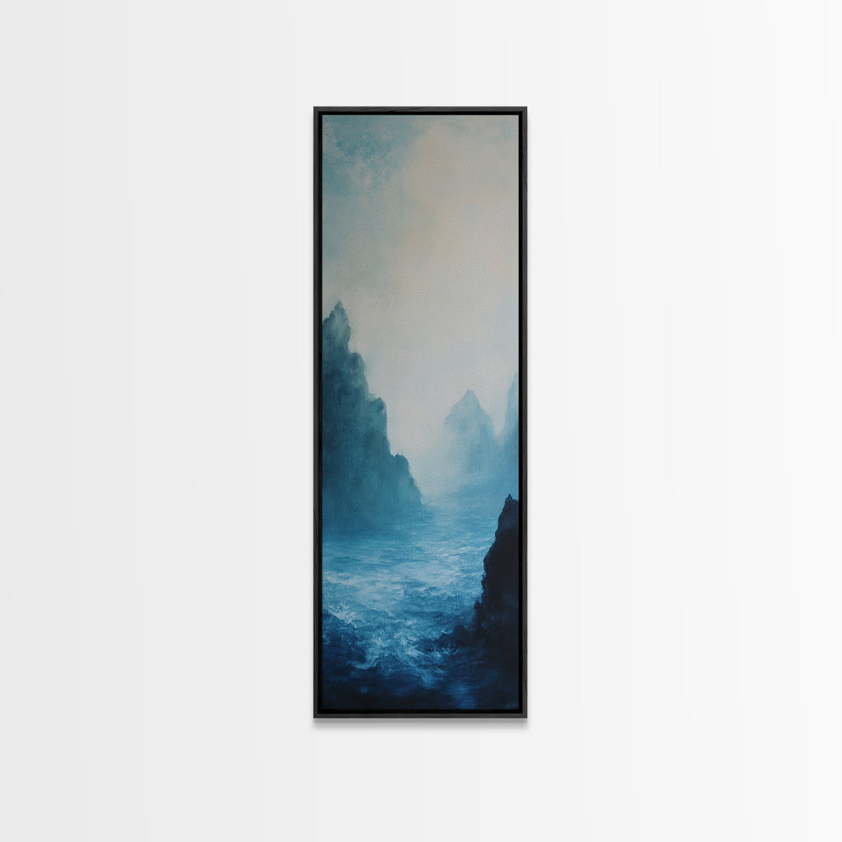 Misty Seascape, Nautical Wall Art, Moody Art, Coastal Decor, Landscape Painting, Canvas Print, Above Bed Wall Art, Gift Idea