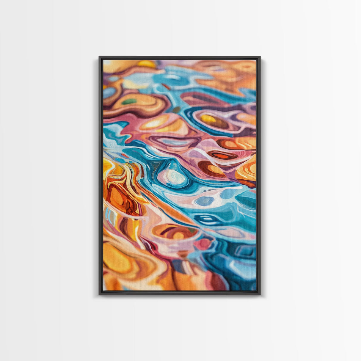 Abstract Swirls, Colorful Wall Art, Canvas Print, Geometric Art, Teal Wall Art, Whimsical Art, Psychedelic Painting, Modern Decor