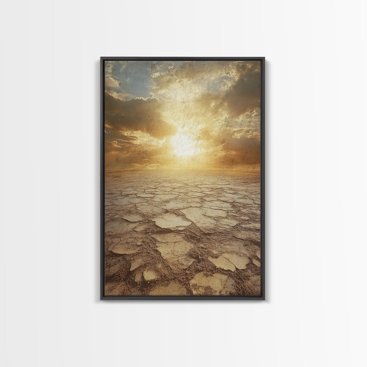 Golden Desert Sunrise Canvas Print, Southwest Wall Art, Nature Photography, Minimalist Landscape Art, Earthy Home Decor, Living Room Art