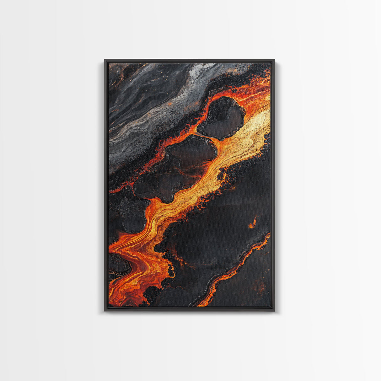 Molten Lava Flow Canvas Print Abstract Fire Art Modern Home Decor Dramatic Wall Artwork Industrial Style Accent Unique Gift Idea