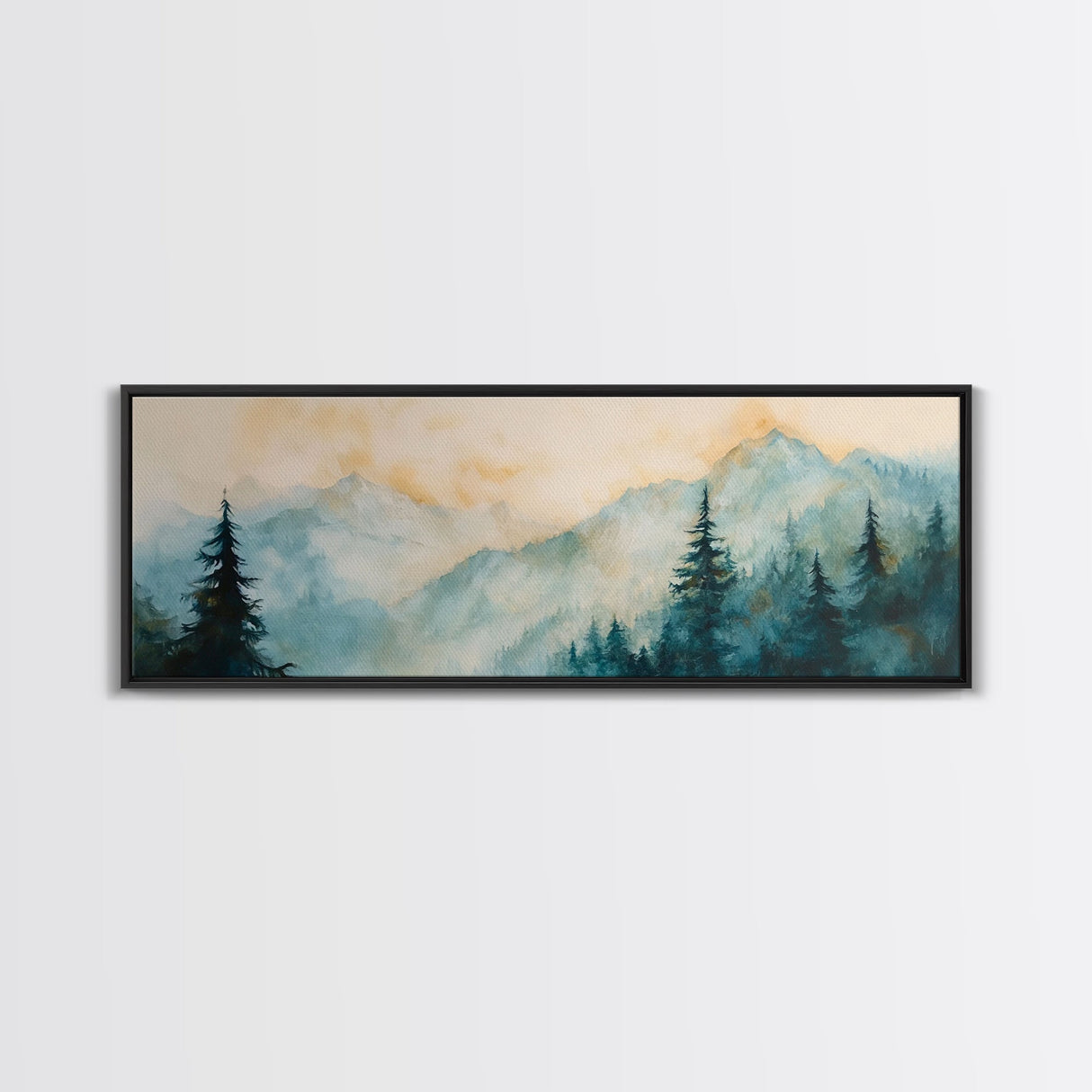 Misty Mountain Pines Canvas Print Serene Forest Landscape, Nature Wall Art, Boho Cabin Decor, Bedroom or Office Artwork, Rustic Vibes