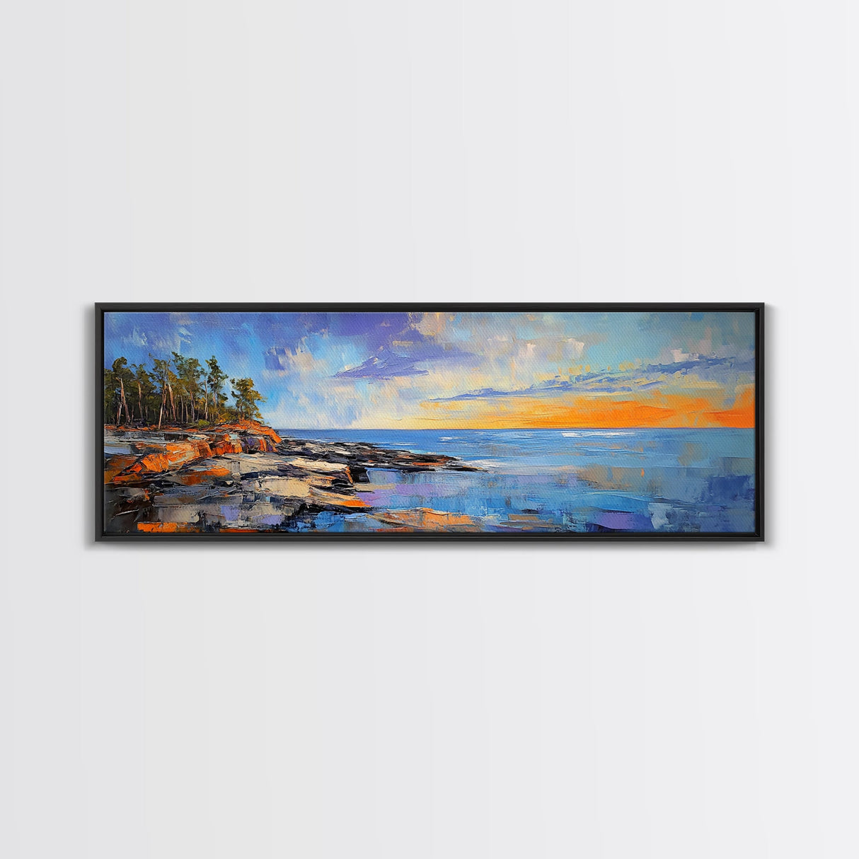 Sunset Coastal Escape Canvas Print, Scenic Ocean Landscape, Nature Wall Art, Beach House Decor, Vibrant Art, Living Room Art