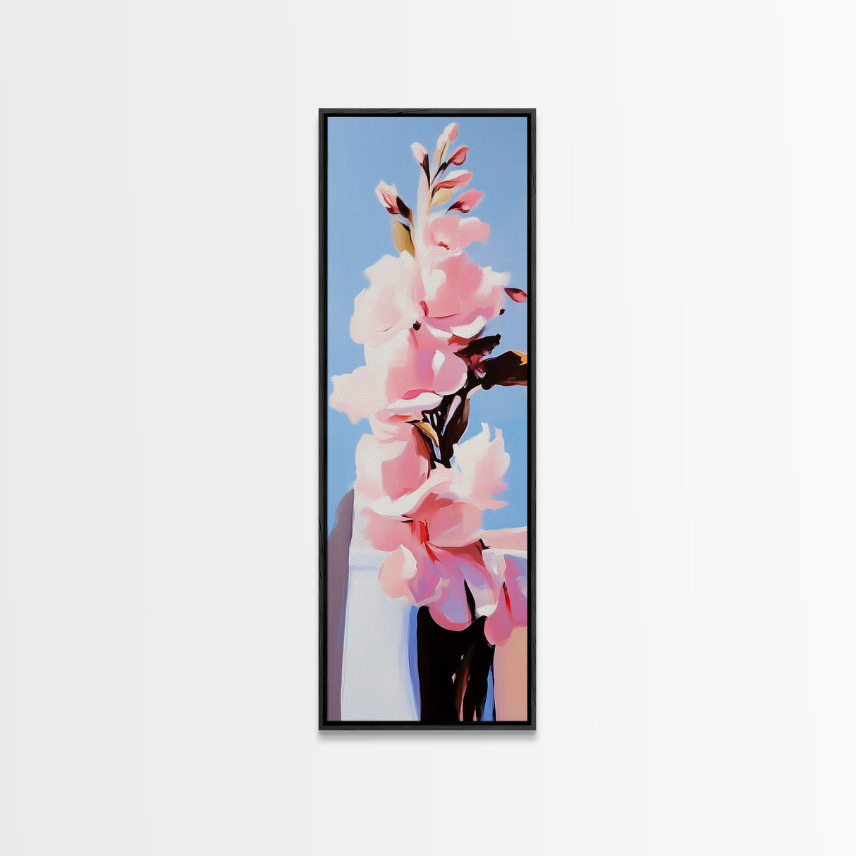 Pink Flowers, Botanical, Blooming Art, Nature Wall Art, Feminine Decor, Modern Floral Painting, Bedroom Aesthetic, Canvas Print