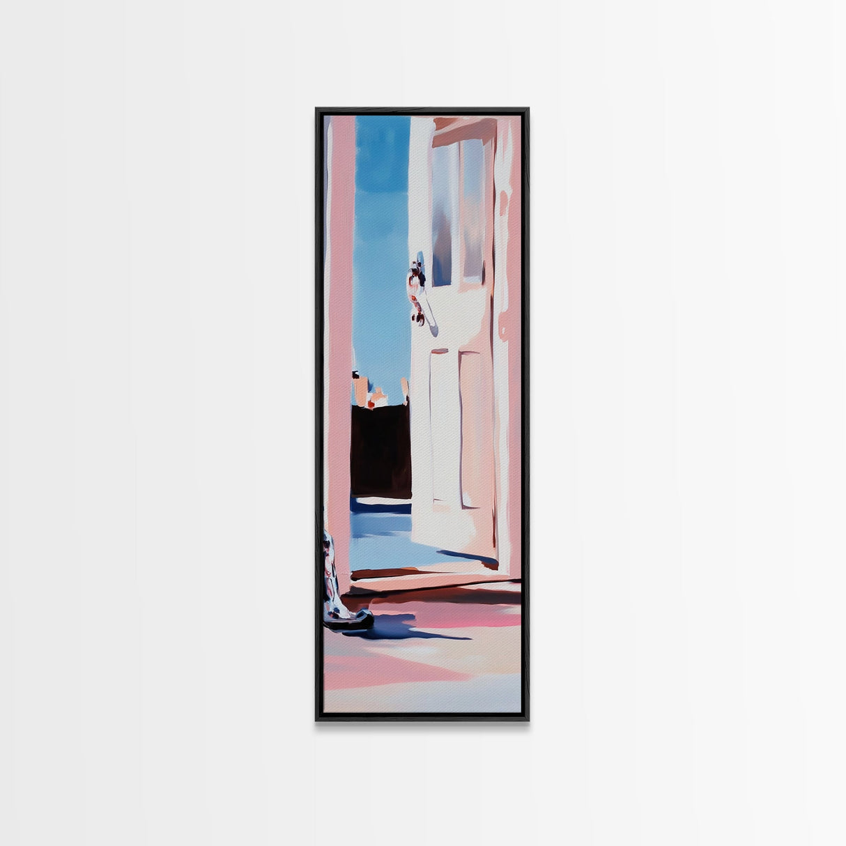 Open Door Light, Dreamy Interior, Soft Tones, Warm Aesthetic, Framed Canvas Print, Entryway Art, Minimalist Wall Art, Cozy Home Decor