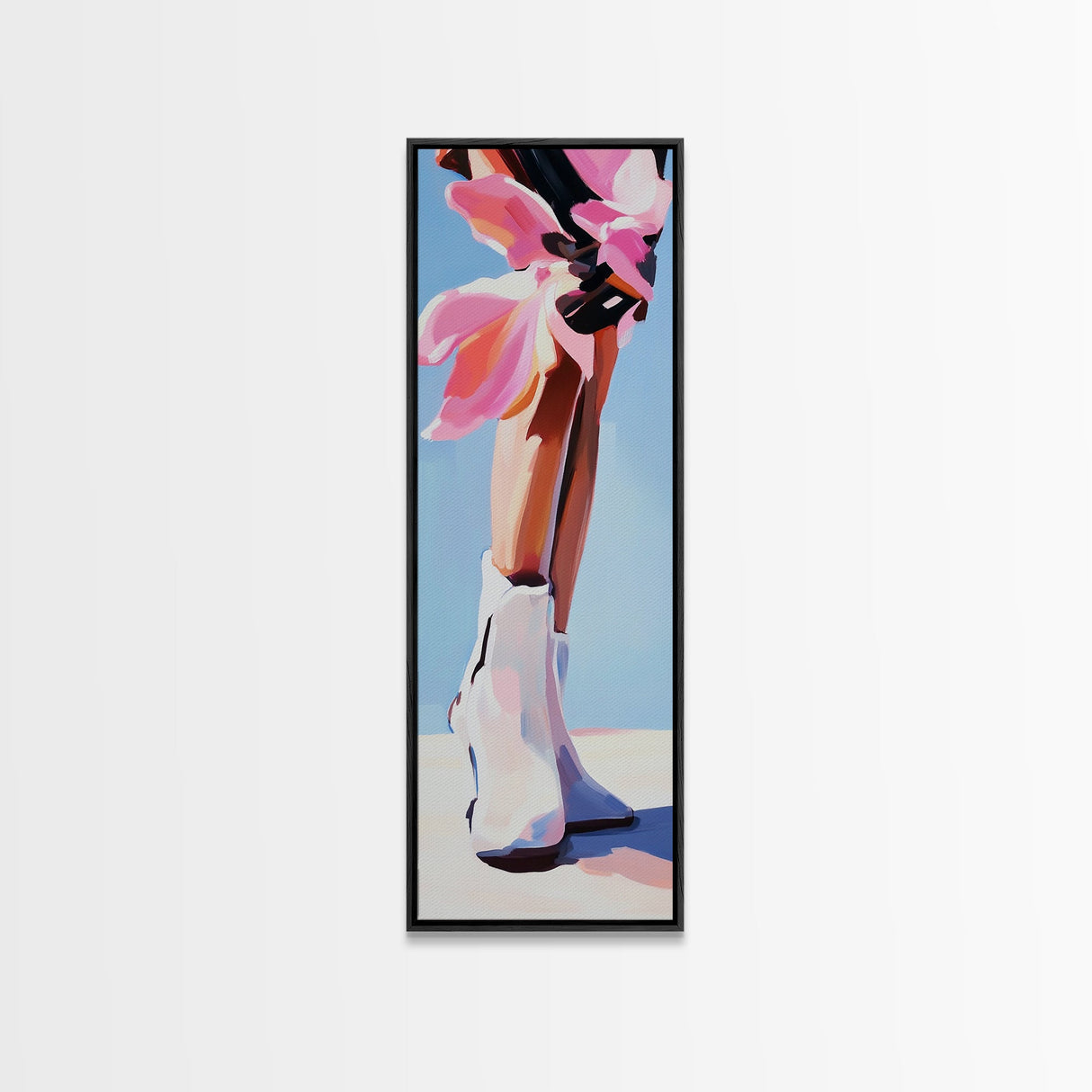 White Cowboy Boots, Boho Fashion, Stylish Art, Framed Canvas Print, Western Wall Decor, Country Chic, Dressing Room Artwork, Gift Idea