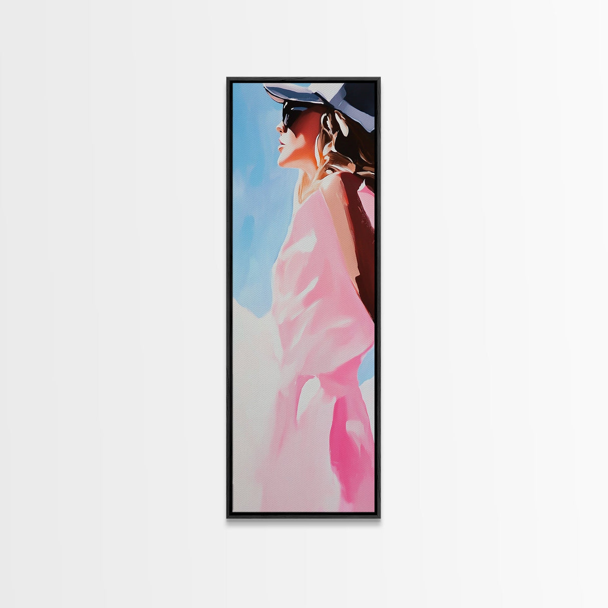 Sunlit Beauty, Feminine Portrait Art, Modern Minimalist, Fashion Wall Decor, Stylish Home Print, Canvas Print, Boho Aesthetic