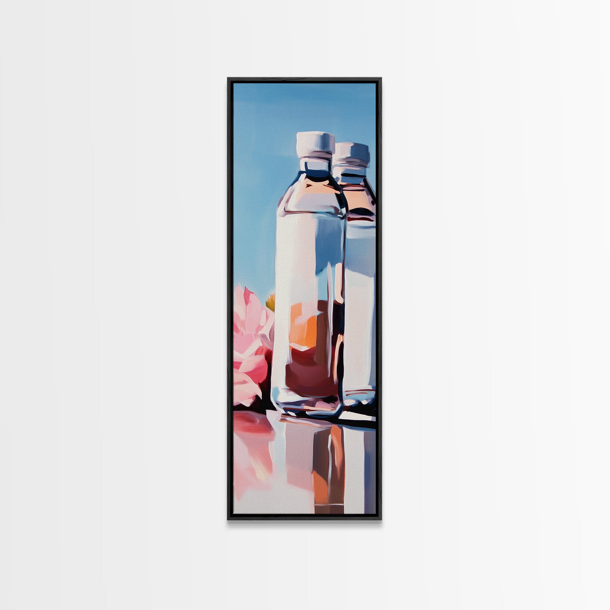 Water Bottles, Still Life Art, Kitchen Wall Art, Canvas Print, Minimalist Art, Refreshing Aesthetic, Pastel Decor, Contemporary Art