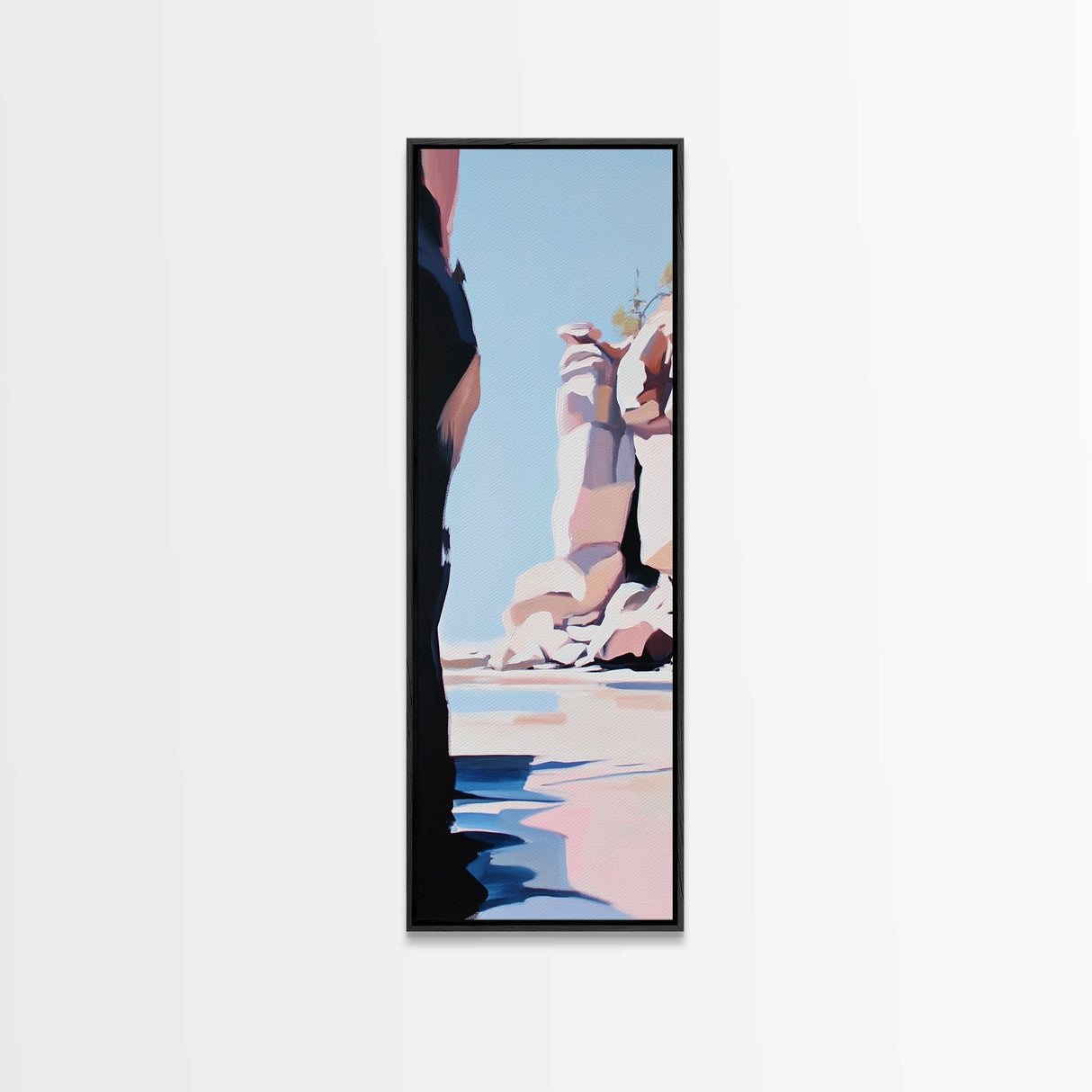 Rock Formations, Scenic Wall Art, Nature Canvas Print, Coastal Aesthetic, Modern Art, Earthy Tones, Landscape Painting, Zen Decor