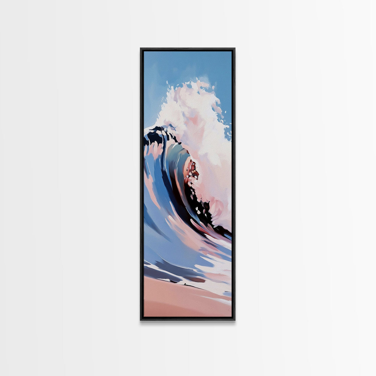 Ocean Wave Art, Coastal Surf Print, Pastel Beach Decor, Framed Canvas Print, Nautical Wall Art, Seascape Painting, Bathroom Wall Decor