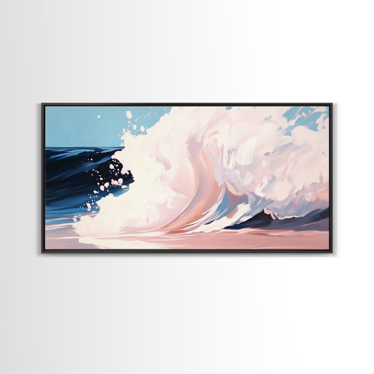 Powerful Wave, Ocean Art, Beach Decor, Coastal Living, Seascape Painting, Nautical Theme, Modern Abstract, Blue Wall Art, Canvas Print