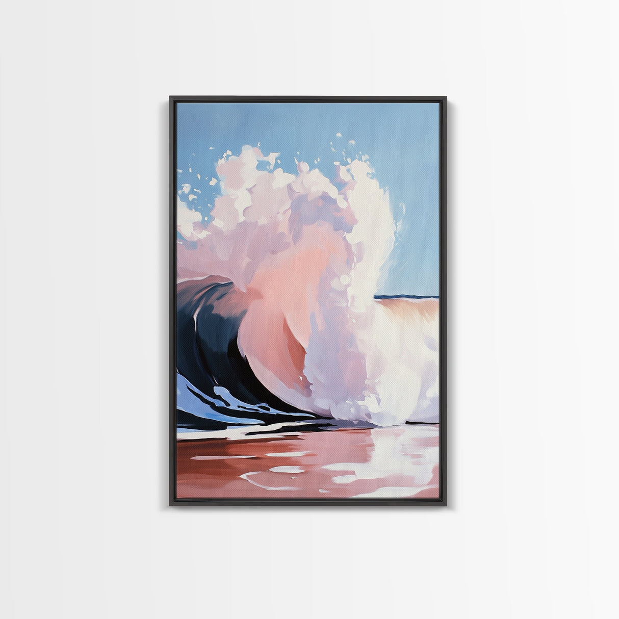 Ocean Wave, Coastal Wall Art, Nautical Print, Surfer Aesthetic, Beach House Decor, Canvas Print, Living Room Art, Pastel Seascape
