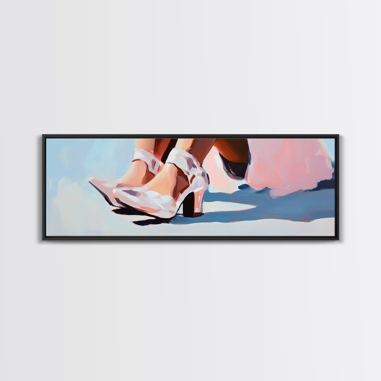 Heels, Fashion Art, Elegant Winter, Canvas Print, Feminine Aesthetic, Stylish Wall Art, Pastel Decor, Modern Bedroom Art
