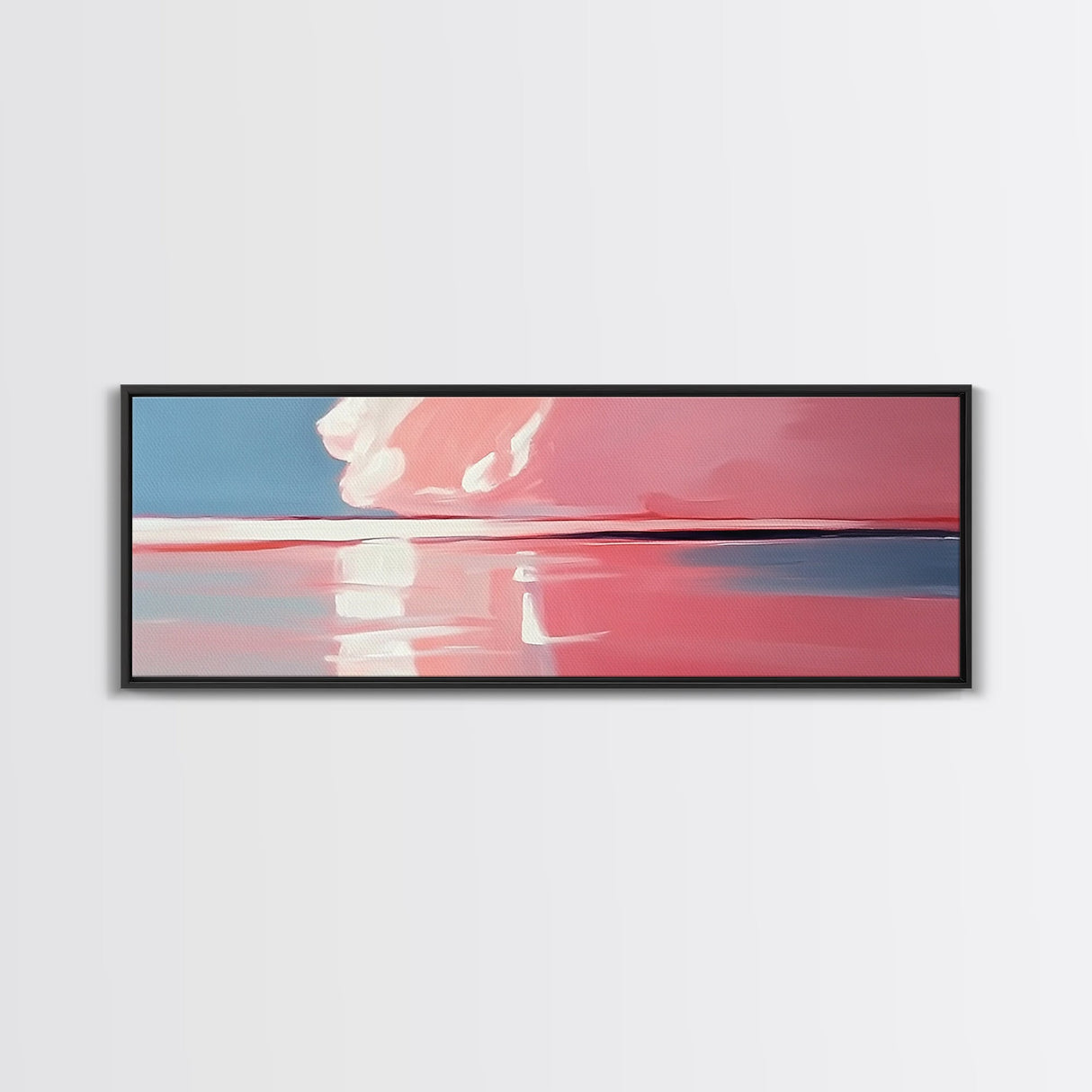 Pink Sunset, Tranquil Beach, Evening Serenity, Canvas Print, Coastal Wall Art, Bedroom Decor, Soft Aesthetic, Modern Home Design
