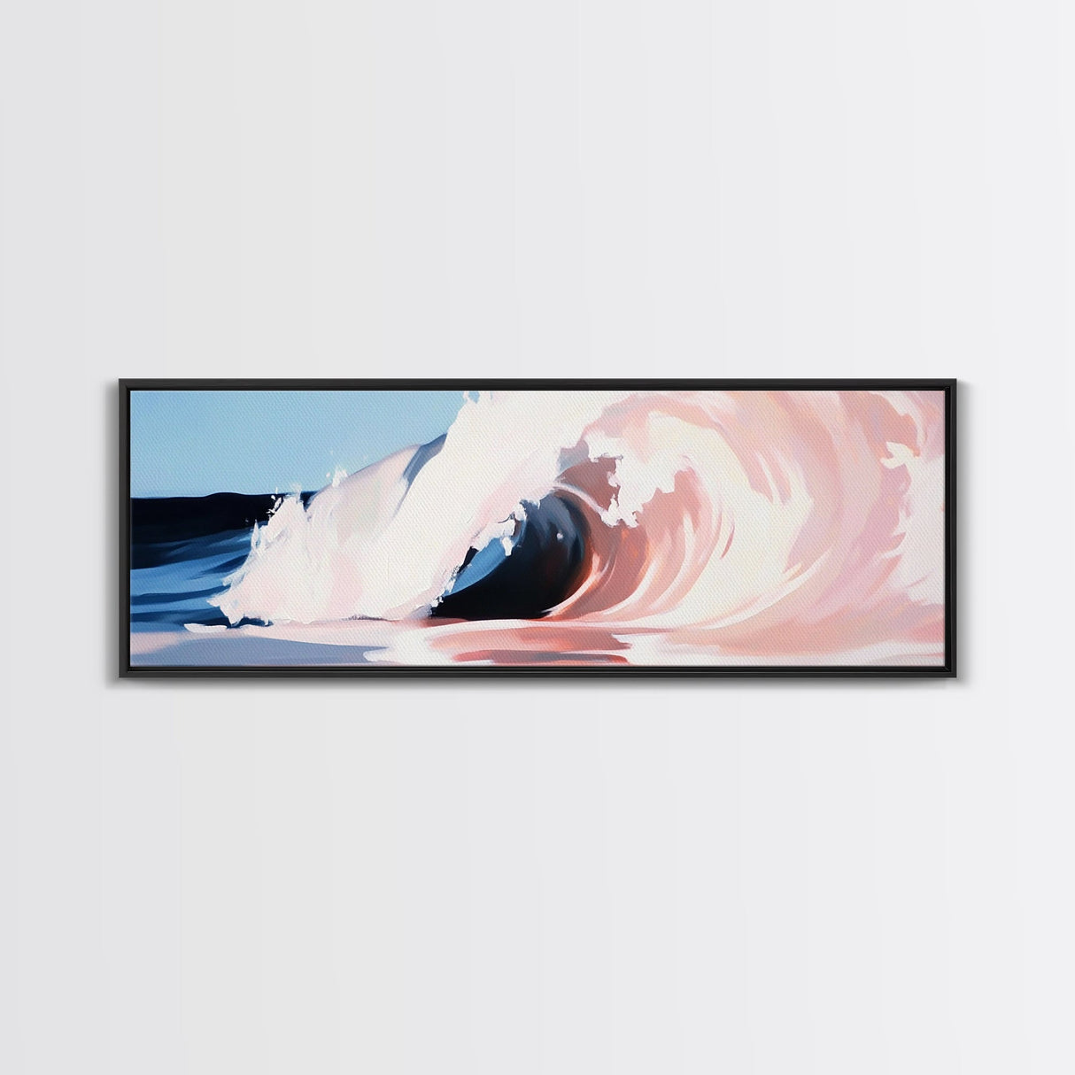 Wave Curl, Ocean Power, Surfer's Dream, Coastal Energy, Framed Canvas Print, Beach House Decor, Modern Wall Art, Sea Lover Gift