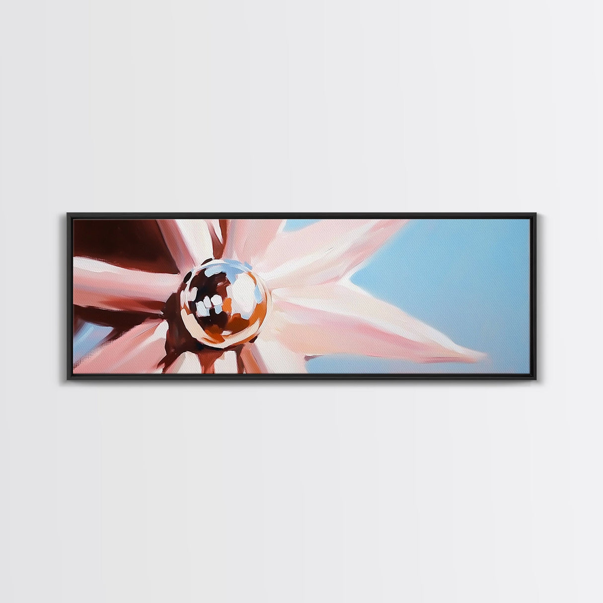 Floral Reflection Art, Modern Flower Print, Soft Pastel Wall Decor, Minimalist Bloom Painting, Large Canvas Print, Feminine Room Decor