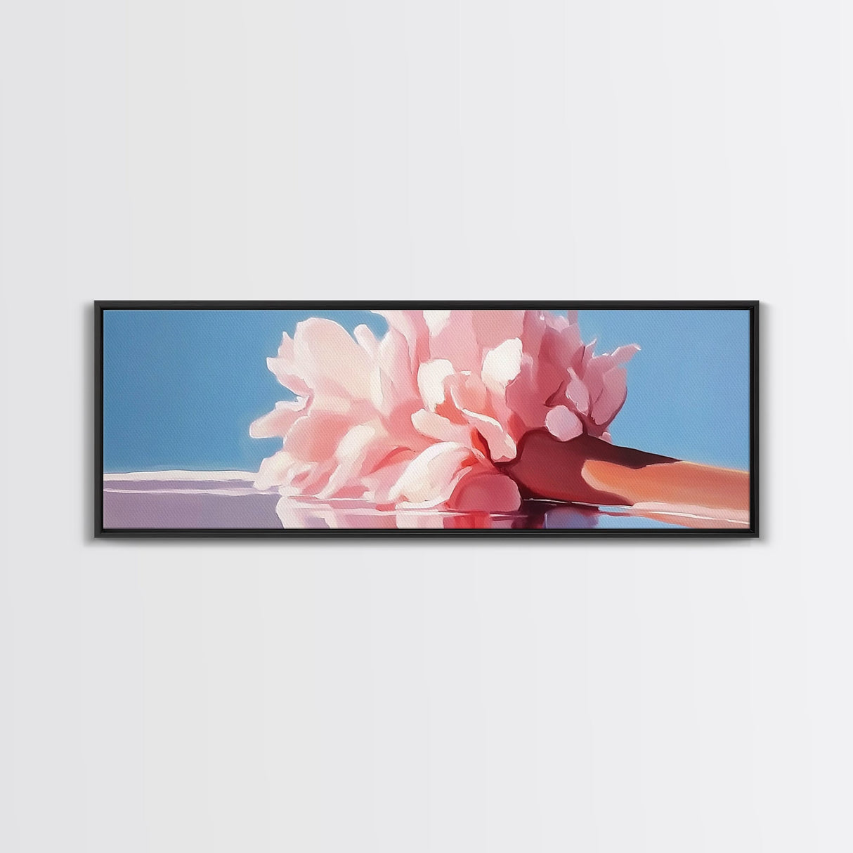 Reflection Peony, Feminine Wall Art, Elegant Floral Decor, Framed Canvas Print, Soft Aesthetic, Bedroom Wall Art, Pastel Beauty