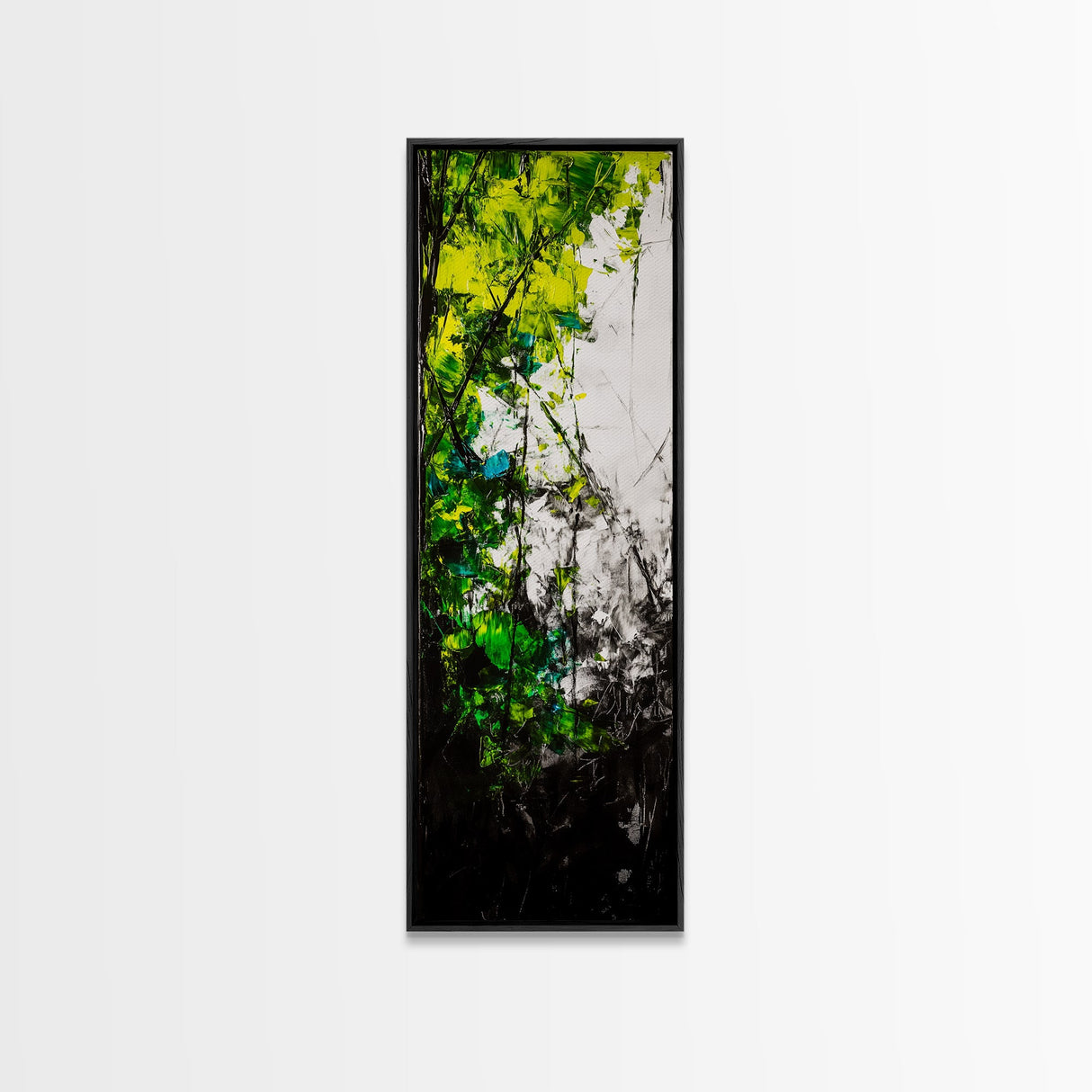 Vibrant Forest, Green Abstract Art, Nature Inspired Wall Decor, Framed Canvas Print, Rustic Home Decor, Boho Wall Art, Entryway Art