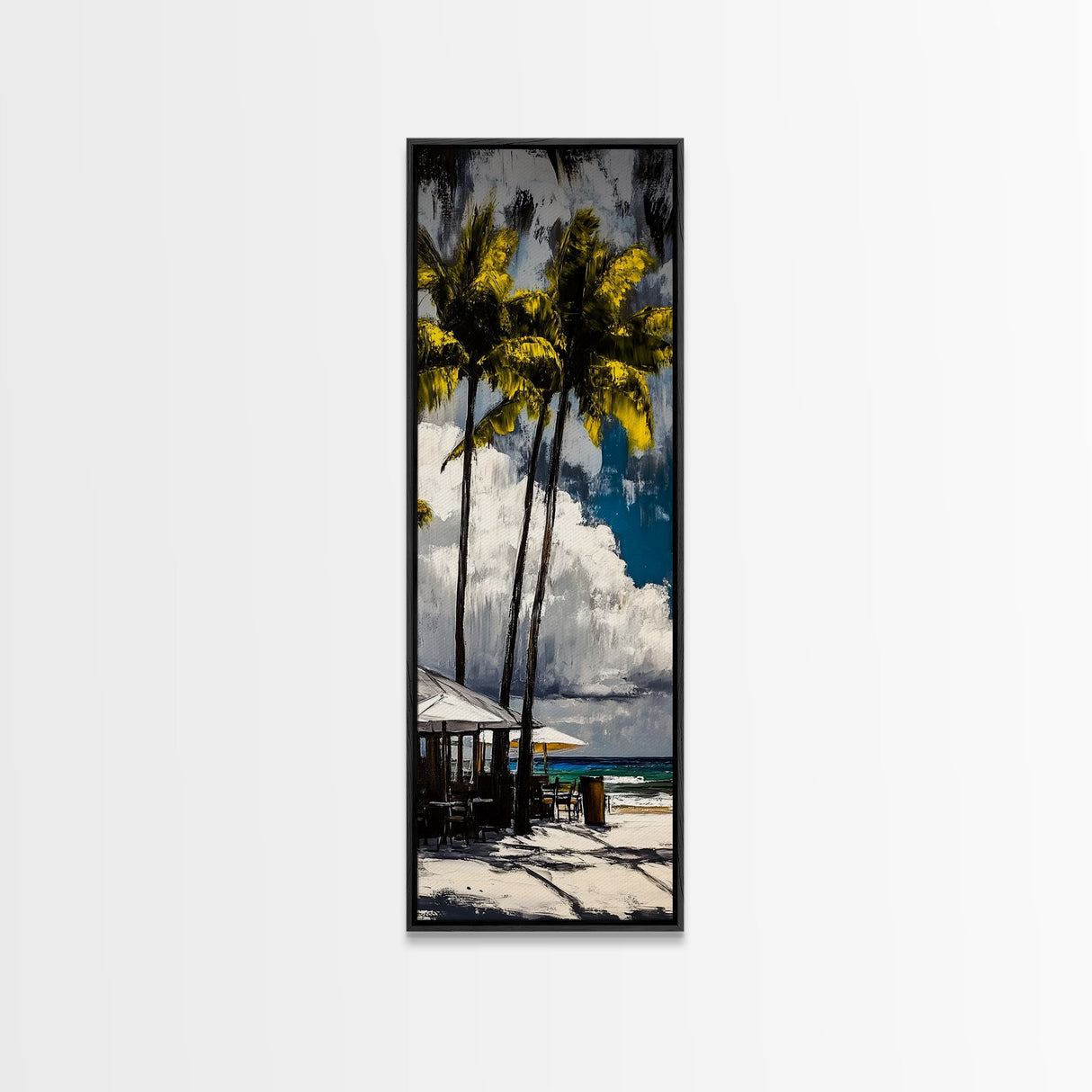 Tropical Paradise, Palm Tree Art, Coastal Decor, Beach House Painting, Vacation Vibes, Canvas Print, Living Room Wall Art, Boho Chic