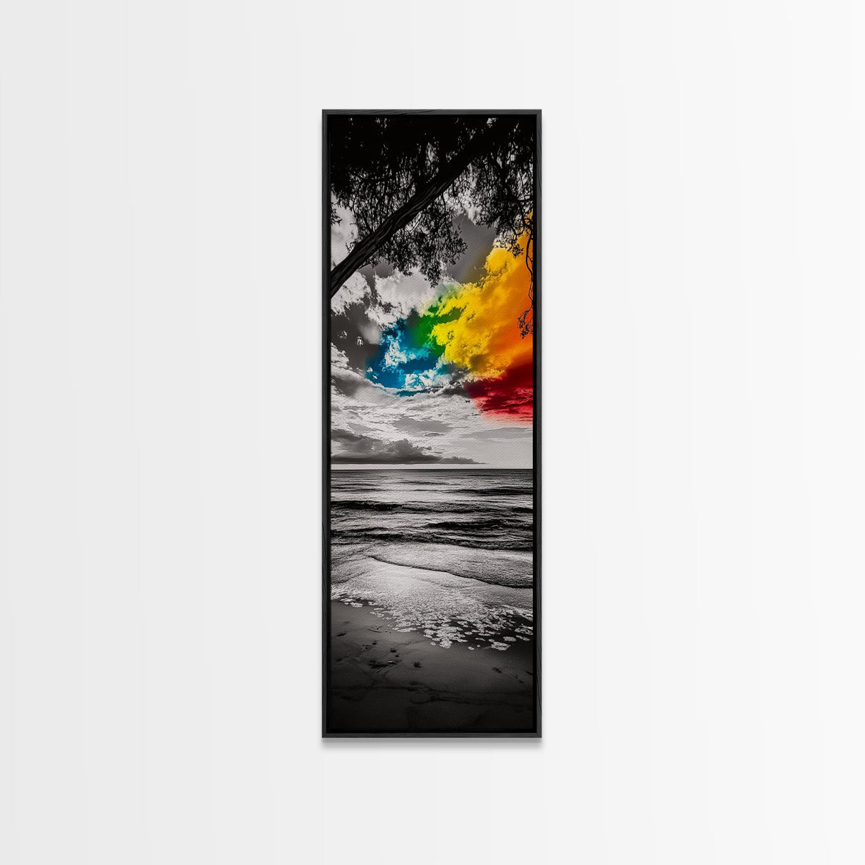 Colorful Beach Sky, Ocean Sunset Print, Coastal Photography, Seascape Art, Vibrant Wall Decor, Modern Home Art, Canvas Print