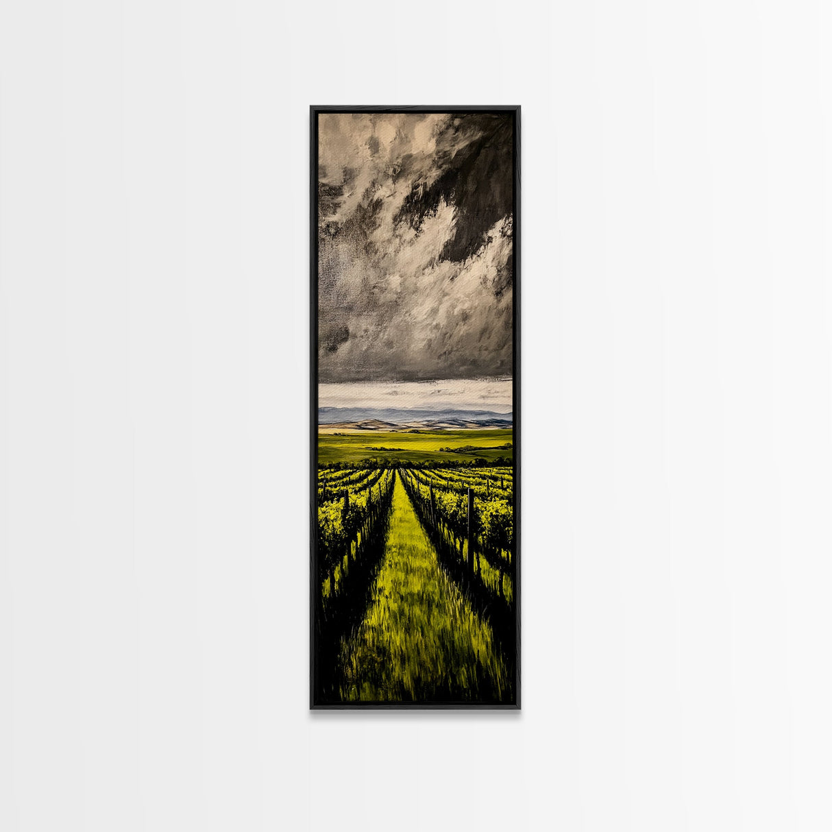 Vineyard Path, Wine Country, Rustic Landscape, Wall Decor, Living Room Art, Framed Canvas Print, Countryside, Nature Artwork