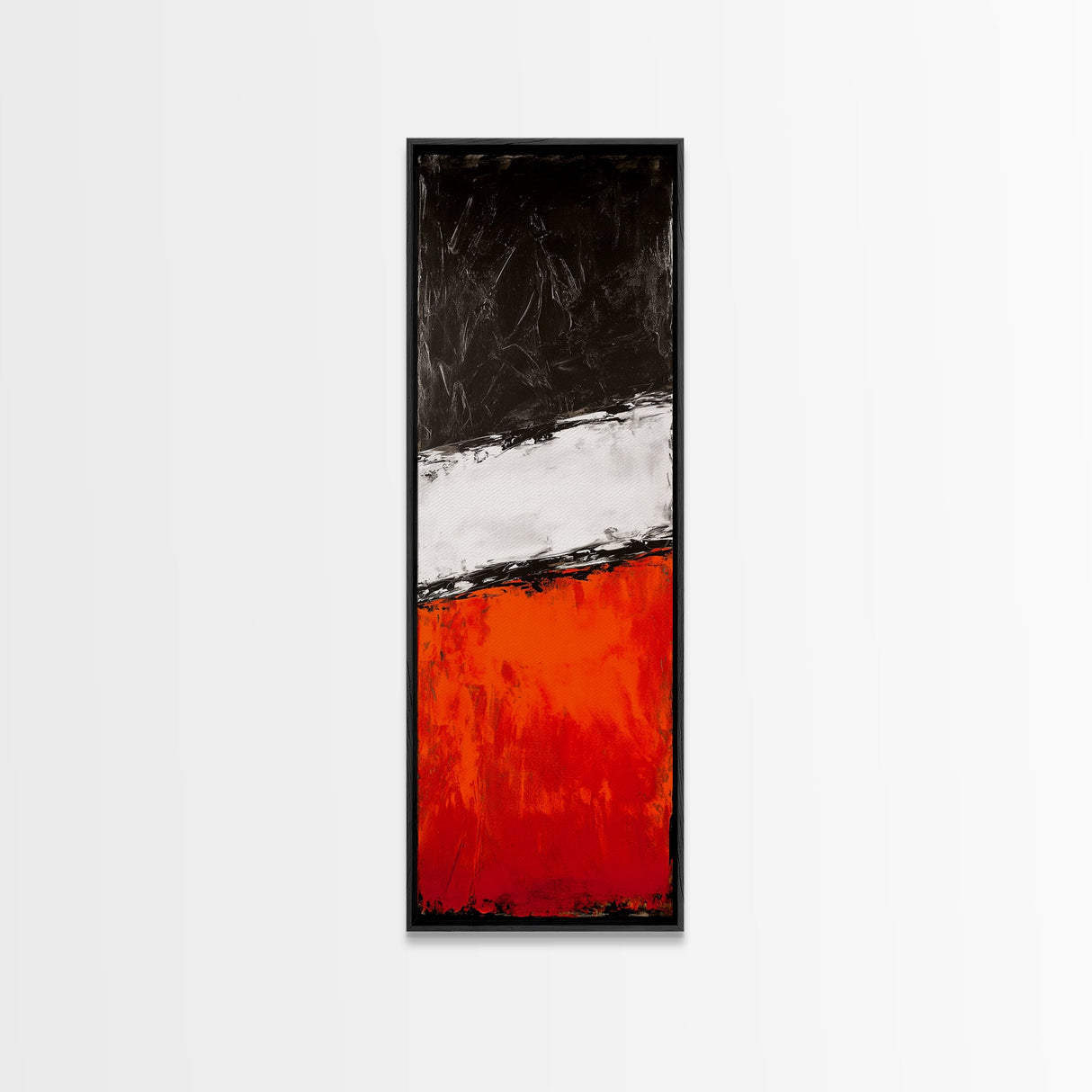 Bold Abstract, Red and Black, Minimalist Art, Contemporary Statement, Wall Decor, Framed Canvas Print, Modern Living Room Artwork
