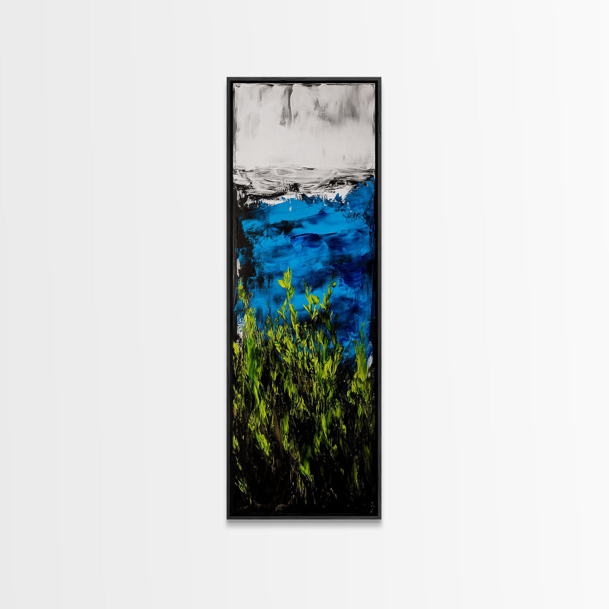 Blue Sea, Green Plants, Ocean View, Canvas Print, Coastal Wall Art, Living Room Art, Nature Inspired Decor, Nautical Beach House Art