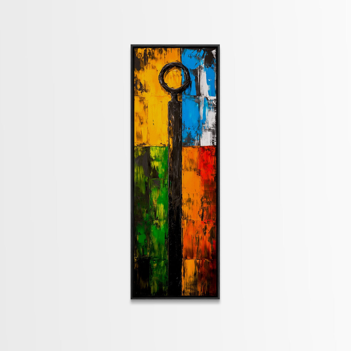 Vibrant Key Art, Colorful Modern Painting, Industrial Wall Decor, Rustic Home Accent, Unique Gift Idea, Framed Canvas Print