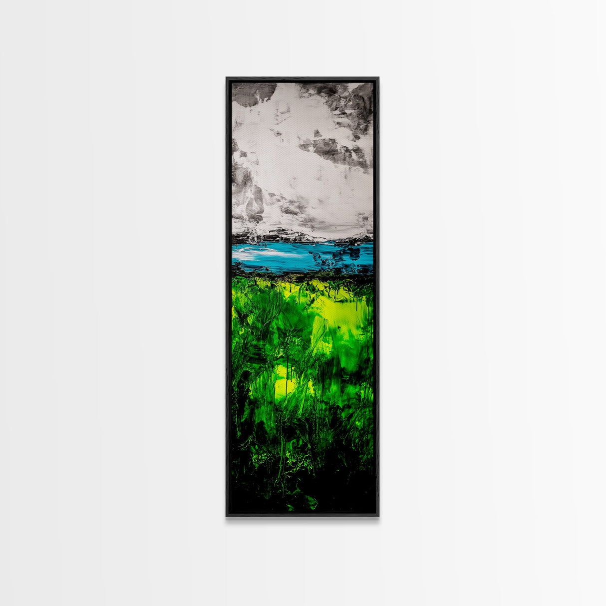Abstract Greenery, Expressionist Art, Nature Inspired, Framed Canvas Print, Botanical Art, Contemporary Home Decor, Living Room Artwork