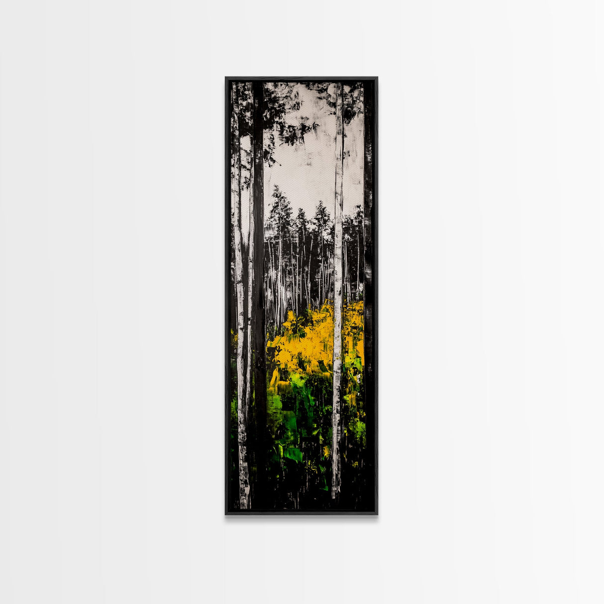 Birch Forest, Black and White Art, Nature Wall Art, Framed Canvas Print, Rustic Woodland, Farmhouse Decor, Living Room Artwork